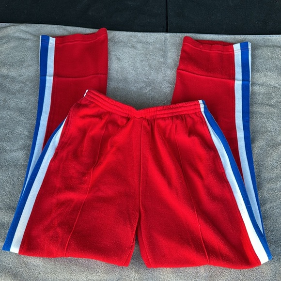 Vintage 1980s IZOD LACOSTE Red White & Blue USA Sweatpants - Picture 3 of 10